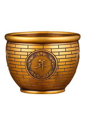 新品铜缸百福缸黄铜m米缸办公室多功能烟灰缸香炉宝盆钵式香炉装
