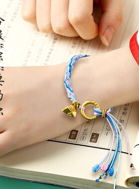 新品端午五彩绳红绳长命缕小w粽子手链手工编织五彩红绳送闺蜜女