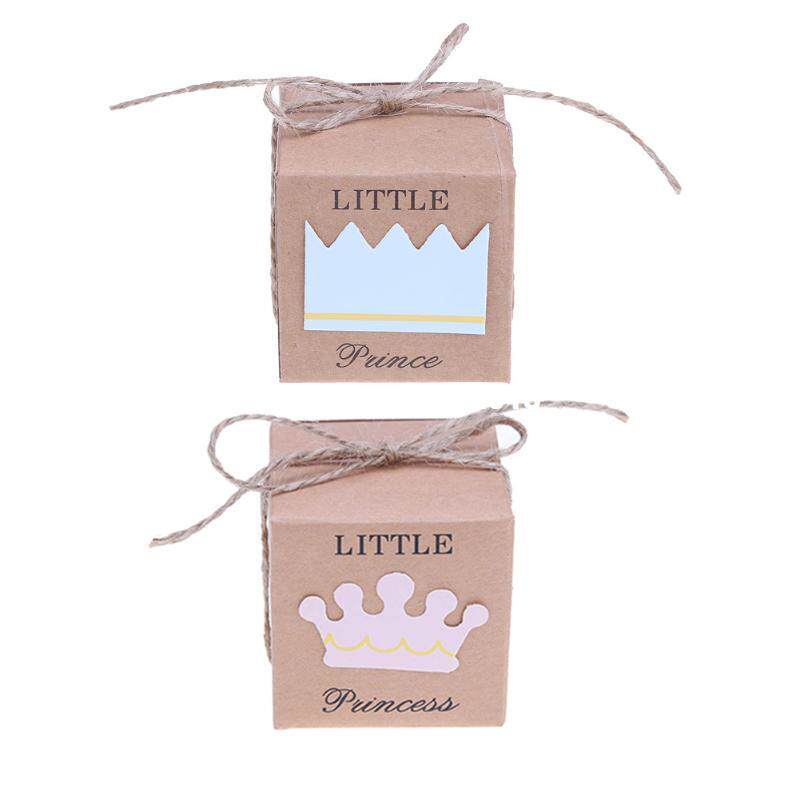 极速50Pcs Kraft Paper Gift Candy Boxes Lovely Baby ShoZwer W