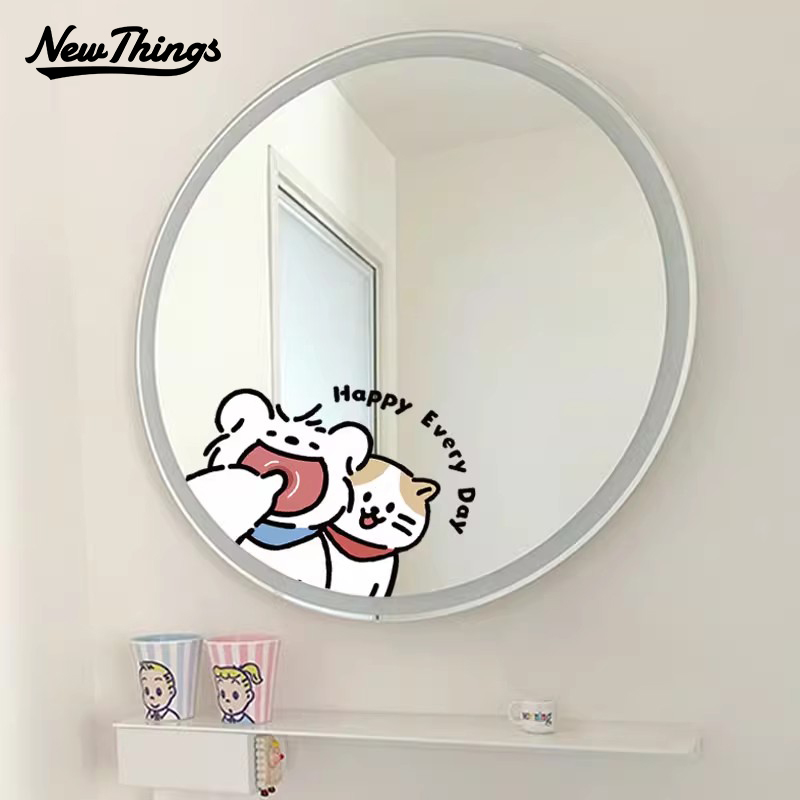 可爱小狗防水浴室玻璃镜子贴纸
