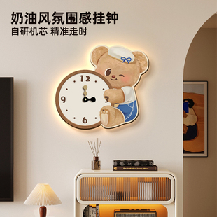艺术时钟挂墙装 奶油风创意钟表挂钟客厅2025新款 饰画小众艺术挂表