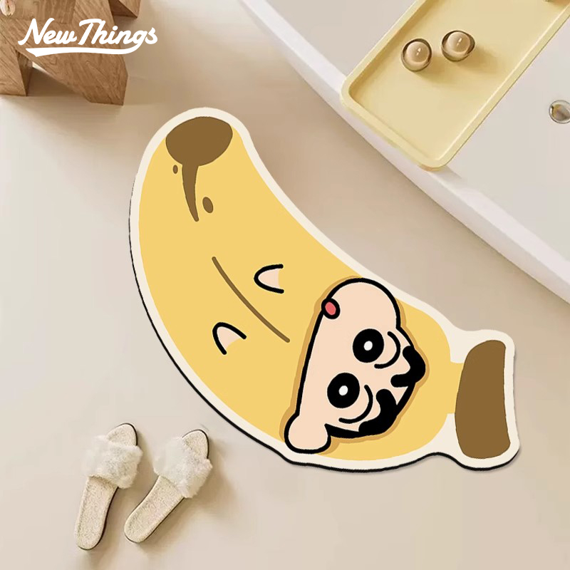 卡通硅藻泥卫生间防滑圆弧形地垫