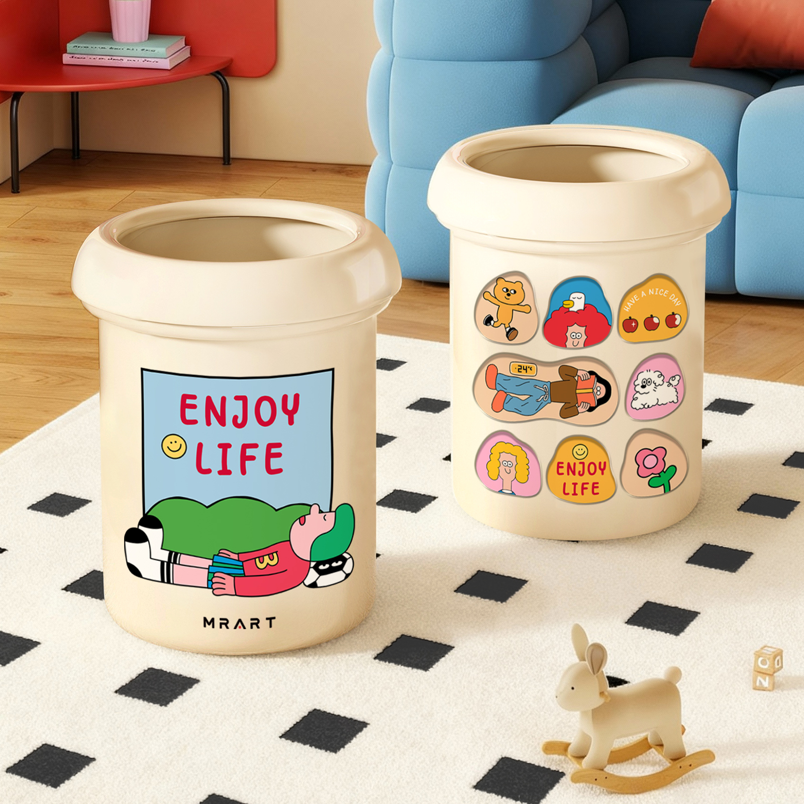 【2025新款】多巴胺客厅垃圾桶