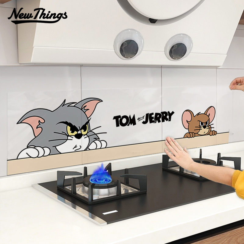 厨房防油贴纸防火耐高温卡通可爱