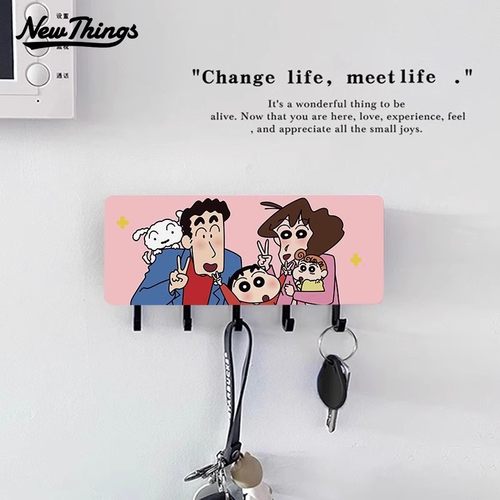 蜡笔小新可收纳墙面挂钩衣服挂架