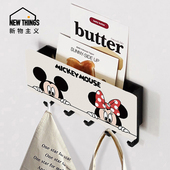 卡通创意门后墙壁免打孔挂钩入户玄关钥匙收纳壁挂厨房挂架置物架