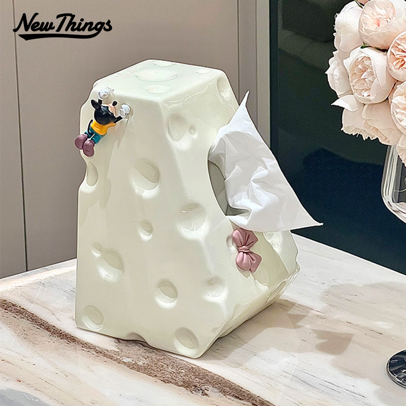 网红创意ins风奶酪抽纸盒餐厅客厅轻奢高级感纸巾盒卫生间湿巾盒