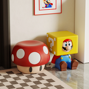 马里奥换鞋凳门口家用2025新款入户穿鞋小矮凳子客厅网红儿童摆件