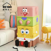 海绵宝宝创意卧室抽屉床头柜置物架现代简约收纳柜儿童可爱床边柜