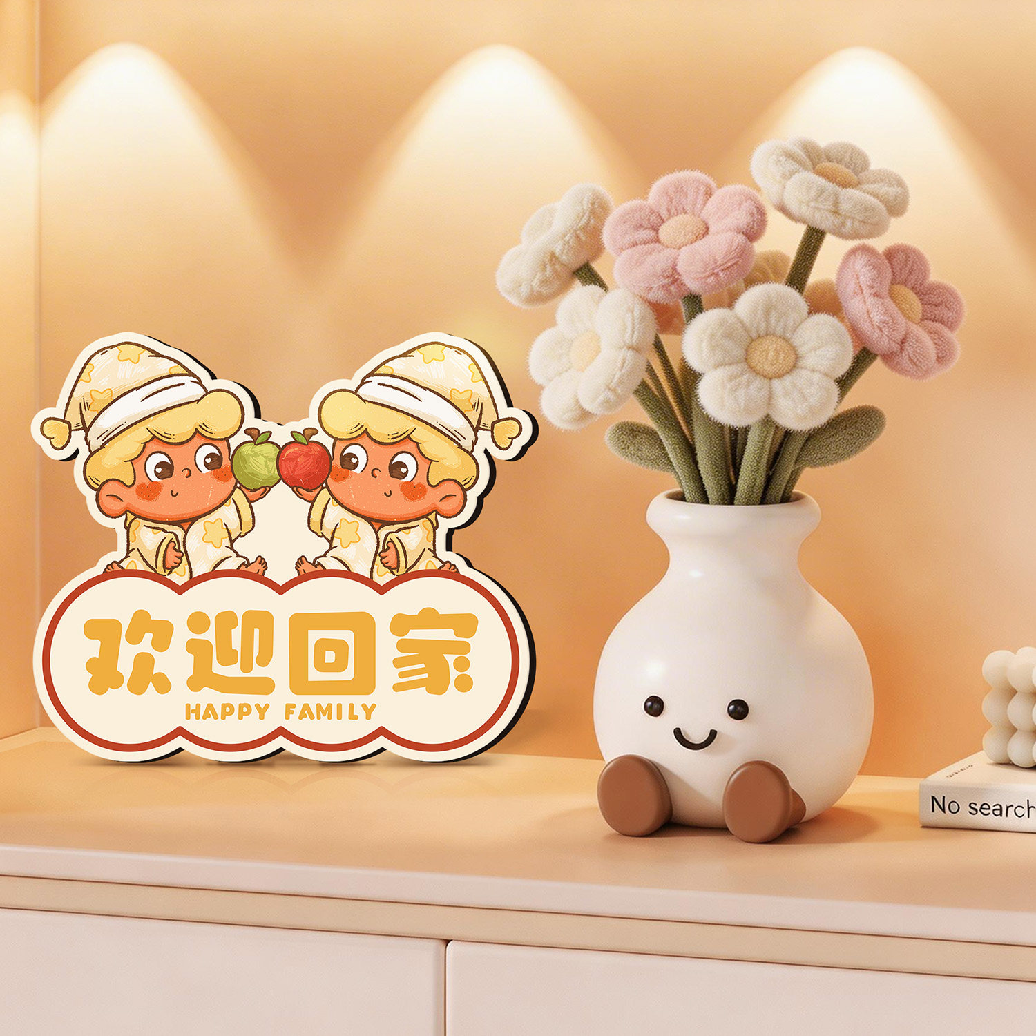 可爱花瓶装饰摆件客厅插花植物器皿入户门玄关仿真花绿植防摔花桶
