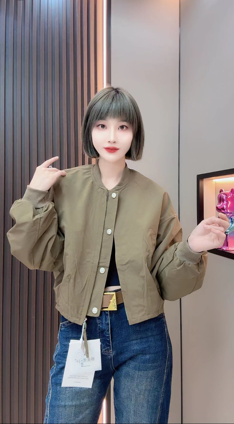 欧范休闲棒球服外套女潮款长袖纯色后背字母设计时尚百搭宽松夹克