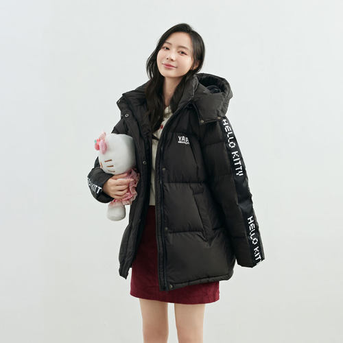 鸭鸭短款羽绒服女宽松连帽