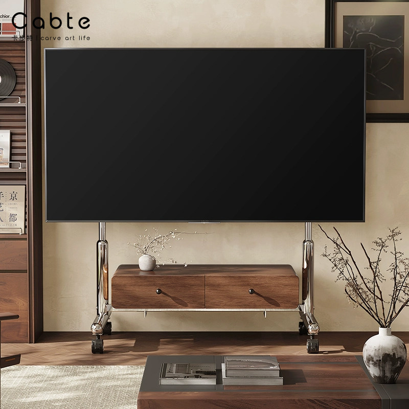 大屏不锈钢电视支架可移动85英寸