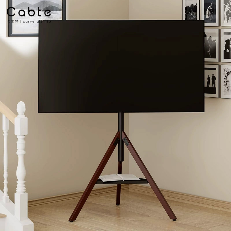 实木电视机落地支架可移动
