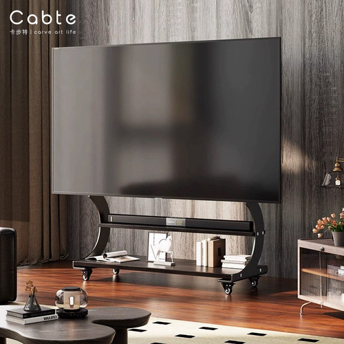 可移动电视落地支架实木50-100寸