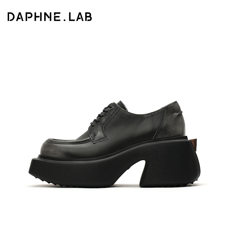 DaphneLab方糖系带厚底乐福鞋