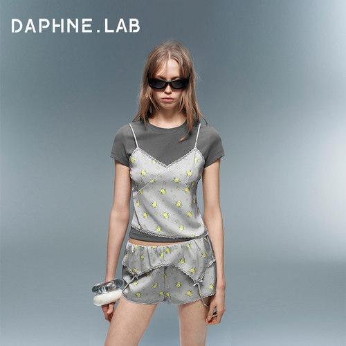 DaphneLab假两件短袖t恤套装