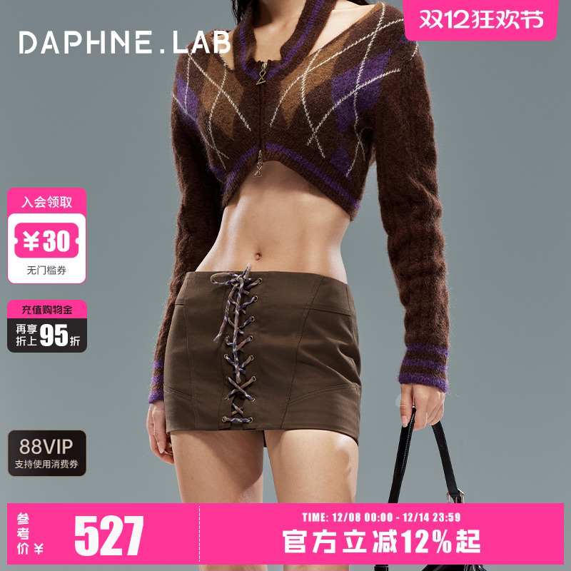 DAPHNELAB25FW绑带辣感超短裙