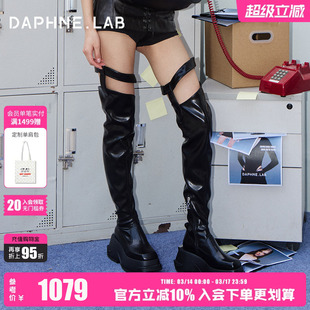 程潇同款DAPHNE LAB方糖过膝靴联名款25冬时装周秀款长靴过膝靴女