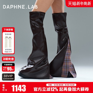 管2025秋冬厚底增高过膝靴 LAB方糖过膝靴大裤 张靓颖同款 DAPHNE