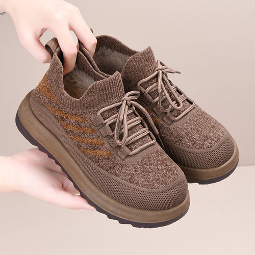 老北京棉鞋女冬季加绒保暖厚底妈妈鞋棉靴加厚防滑休闲鞋女士短靴