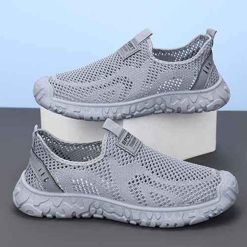 夏季老北京布鞋男新款透气网面爸爸鞋防滑软底一脚蹬镂空男士网鞋