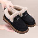 冬季老北京棉鞋女新款加绒保暖雪地靴短筒加厚防寒妈妈鞋棉靴防滑