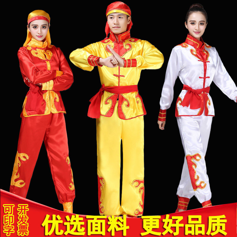 打鼓演出服装舞龙服装腰鼓服装演出服男女中国风威风锣鼓服装新款