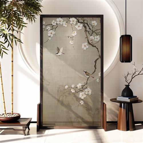 新中式屏风隔断客厅进门玄关卧室遮挡家用实木移动办公室入户茶室