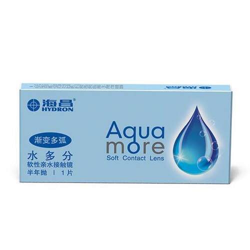 海昌Aqua more水多分渐变多弧半年抛1片装透明隐形眼镜水润
