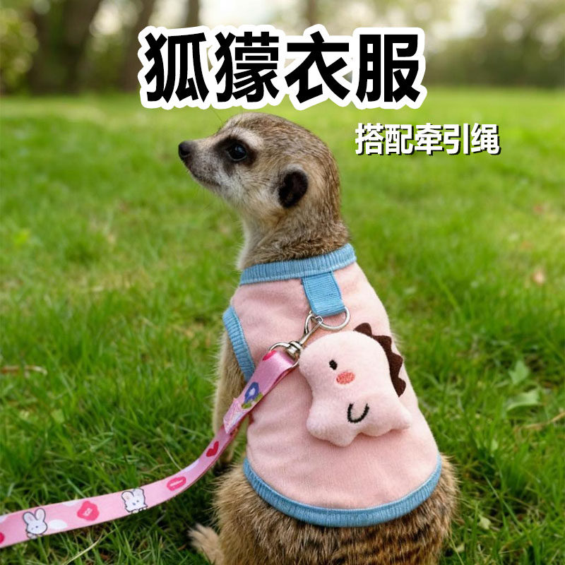 狐獴衣服牵引绳专用外出可爱冬天装扮背心宠物配饰服装生活用品