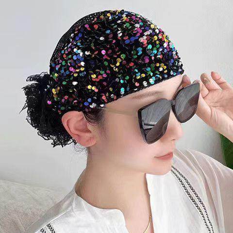 新款亮片蕾丝四季白发带帽民族后花时尚洋气头巾包头纱巾妈妈帽子,饰品/流行首饰/时尚饰品新,发饰,淘宝优惠券,粉丝福利购,淘宝优惠卷