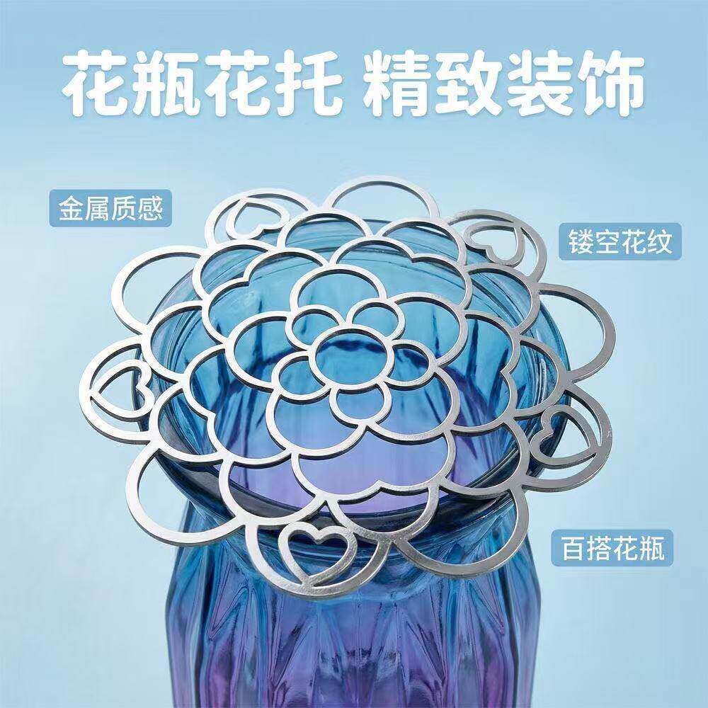 插画银片固定神器不锈钢鲜花多规格铁艺固定片花辅助器可折叠