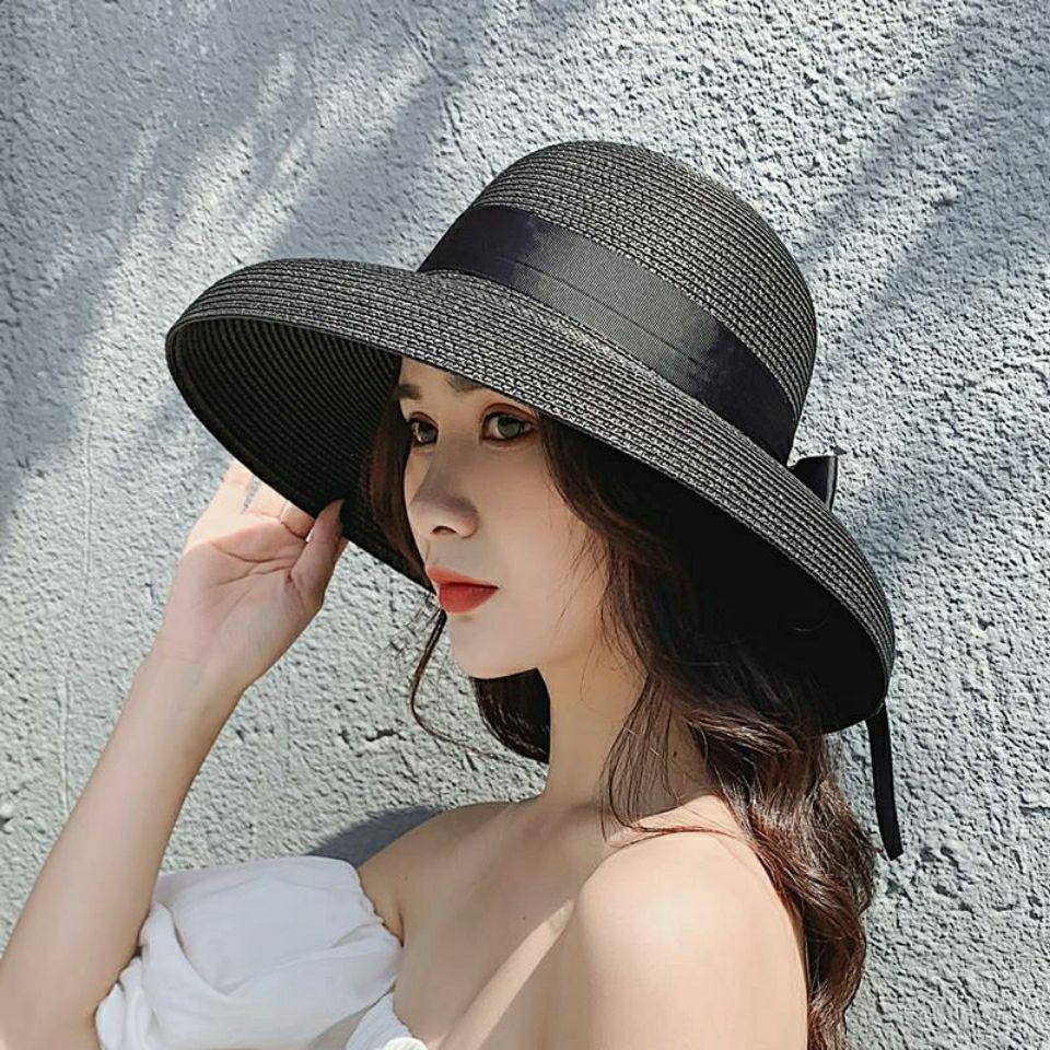 韩版复古赫本帽子女夏大