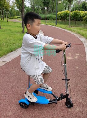 xsz儿童双翼脚踏健身滑板车3-6-8-12岁宝宝男女小孩大童可坐立折