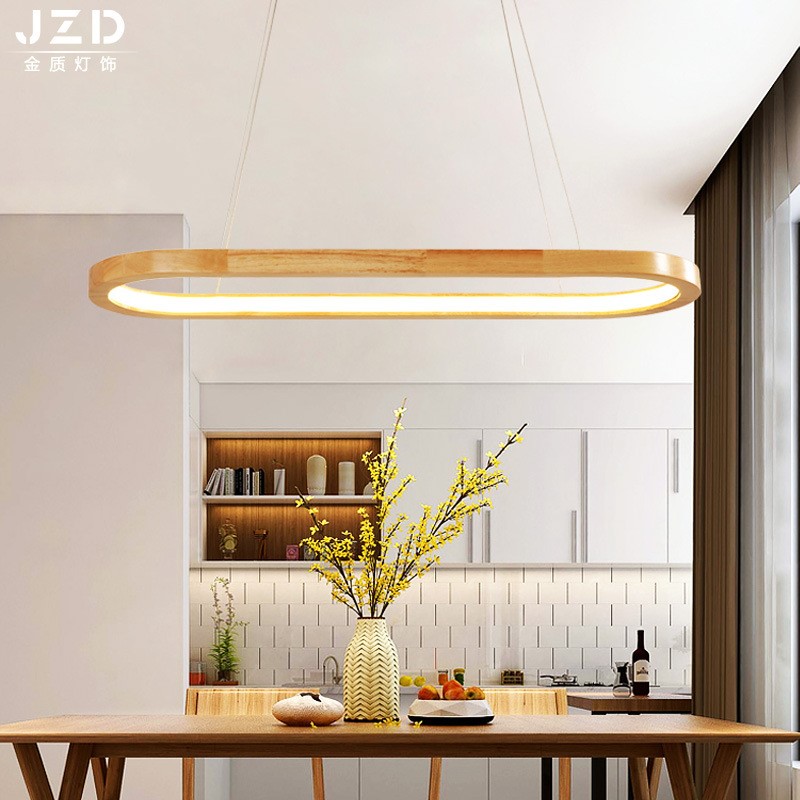 北欧风格实木吊灯 现代简约餐厅实木吊灯 日式木艺家用饭厅吊灯