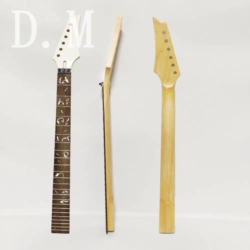 IB双摇24品白色亮光玫瑰木指板贝壳花草音点电吉他琴柄吉他琴颈柄