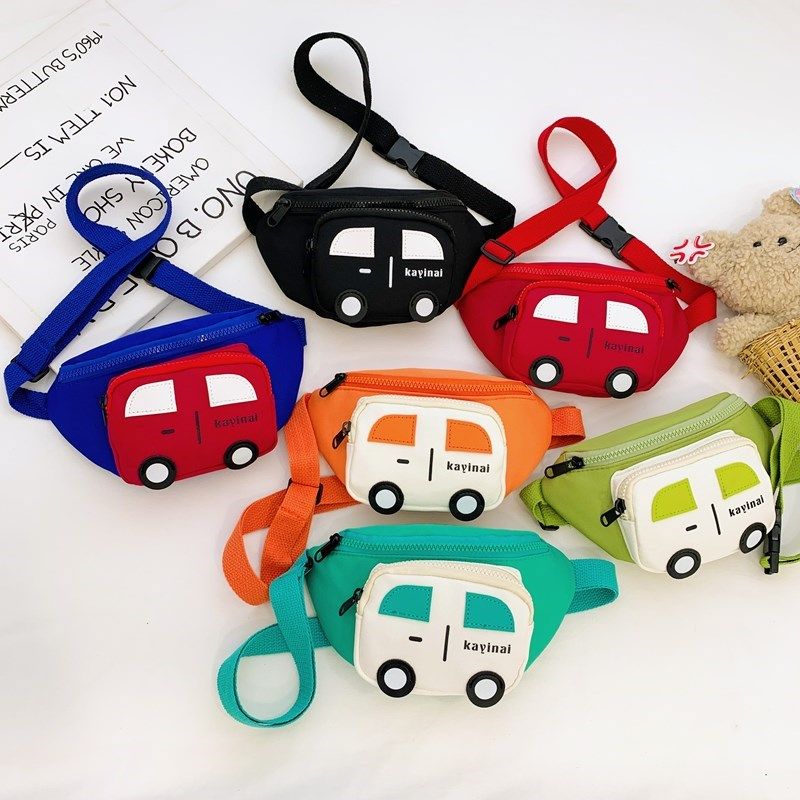 新款儿童斜挎包男童小汽车卡通腰包男孩外出旅游胸包可爱女童小包