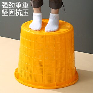 加厚塑料圆箩塑胶圆形周转篓装水果篮装虾鱼筐家用大号衣服收纳筐