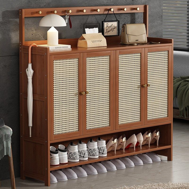 门口家用鞋架子好看结实耐用鞋柜带门小户型收纳神器实木多层防尘,收纳整理,鞋子收纳架,淘宝优惠券,粉丝福利购,淘宝优惠卷