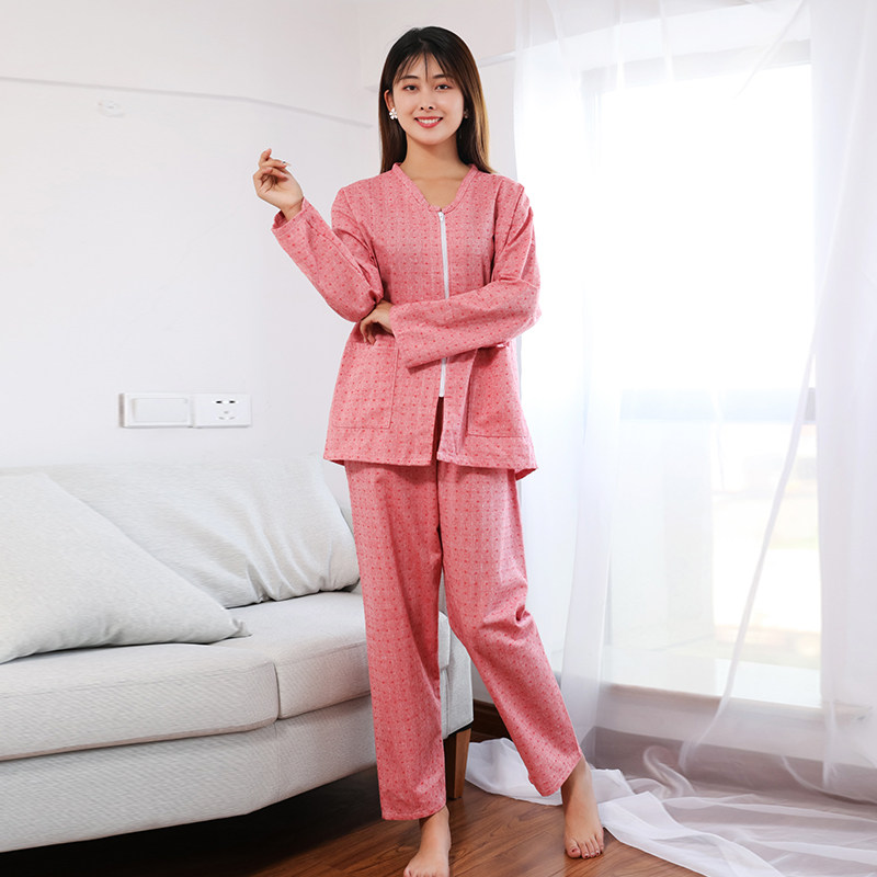 韩版拉链款长款长袖纯棉汗v蒸服男女桑拿家居服大码浴衣全棉按摩