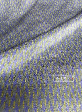 蓝紫色橙b色人字纹真丝弹力缎布料时尚衬衫旗袍连衣裙时装印花面