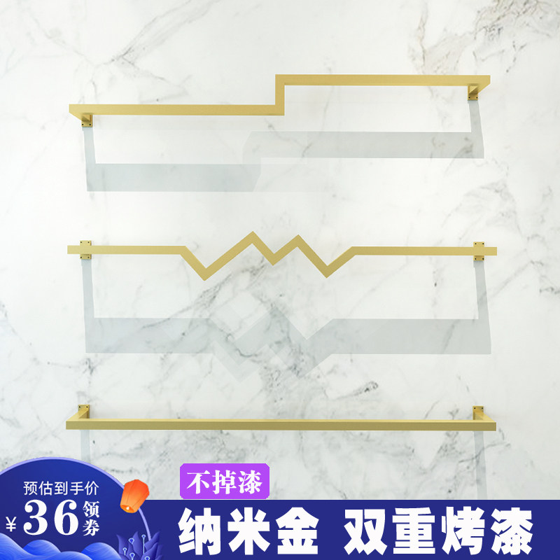 纳米金色服装店展示架上墙女装店陈列架装修货架正挂衣Z服架壁挂