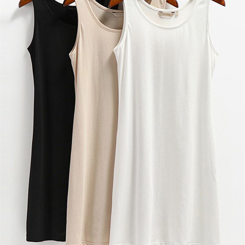背心裙连衣裙女宽松打底裙内搭长款纯棉连衣衬裙全棉吊带长背心