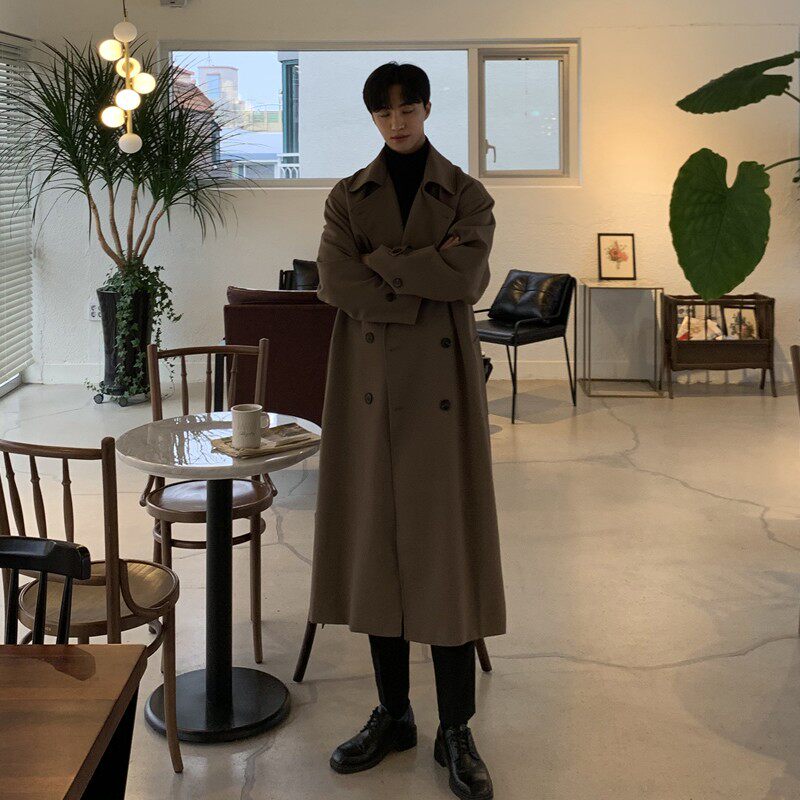 风衣男中长款春秋季外套战壕男生高级感男款冬装男士披风大衣潮流