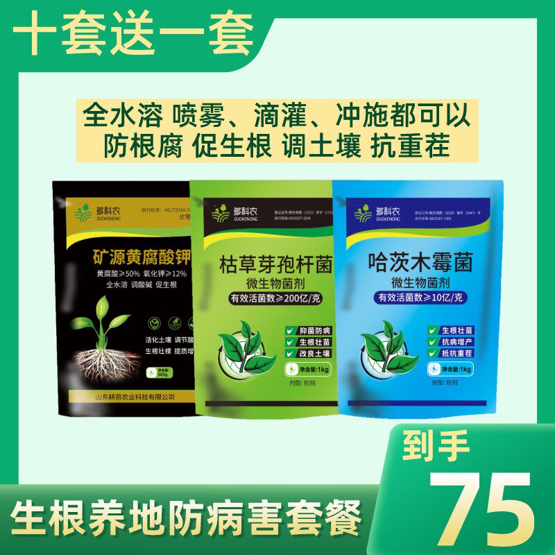 生根养地防病抗病抗重茬专用套餐哈茨木霉菌枯草芽孢杆菌矿源