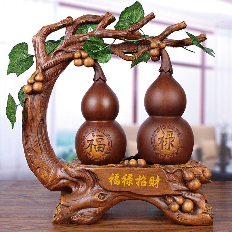 葫芦摆件招d财镇宅新中式客厅玄关创意电视柜新房摆设乔迁新居礼