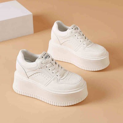 小个子内增高8CM小白鞋女鞋厚底松糕百搭休闲板T鞋软底不累脚女款