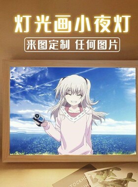 夏洛特动漫灯光画小夜灯摆件卧室B床头电视柜生日礼物三色氛围灯