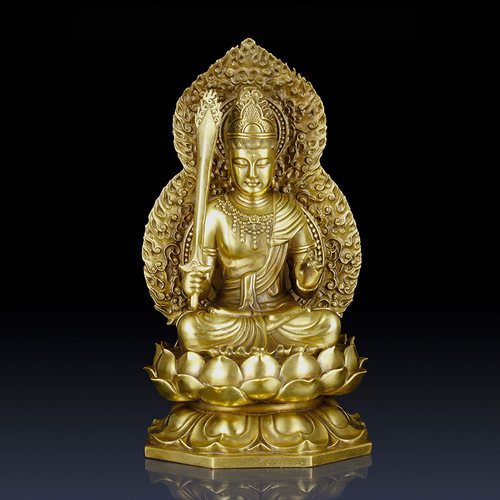 纯黄铜虚空c藏菩萨佛像摆件家居装饰属牛属虎本命佛佛像摆件虚空